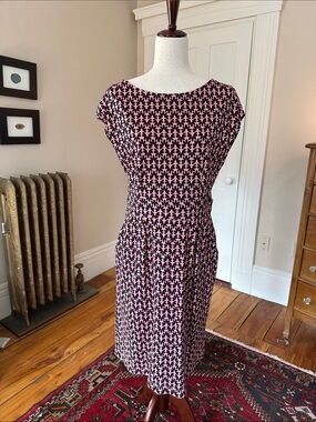 Boden Pink, Red and Black Cap Sleeve Jersey Dress